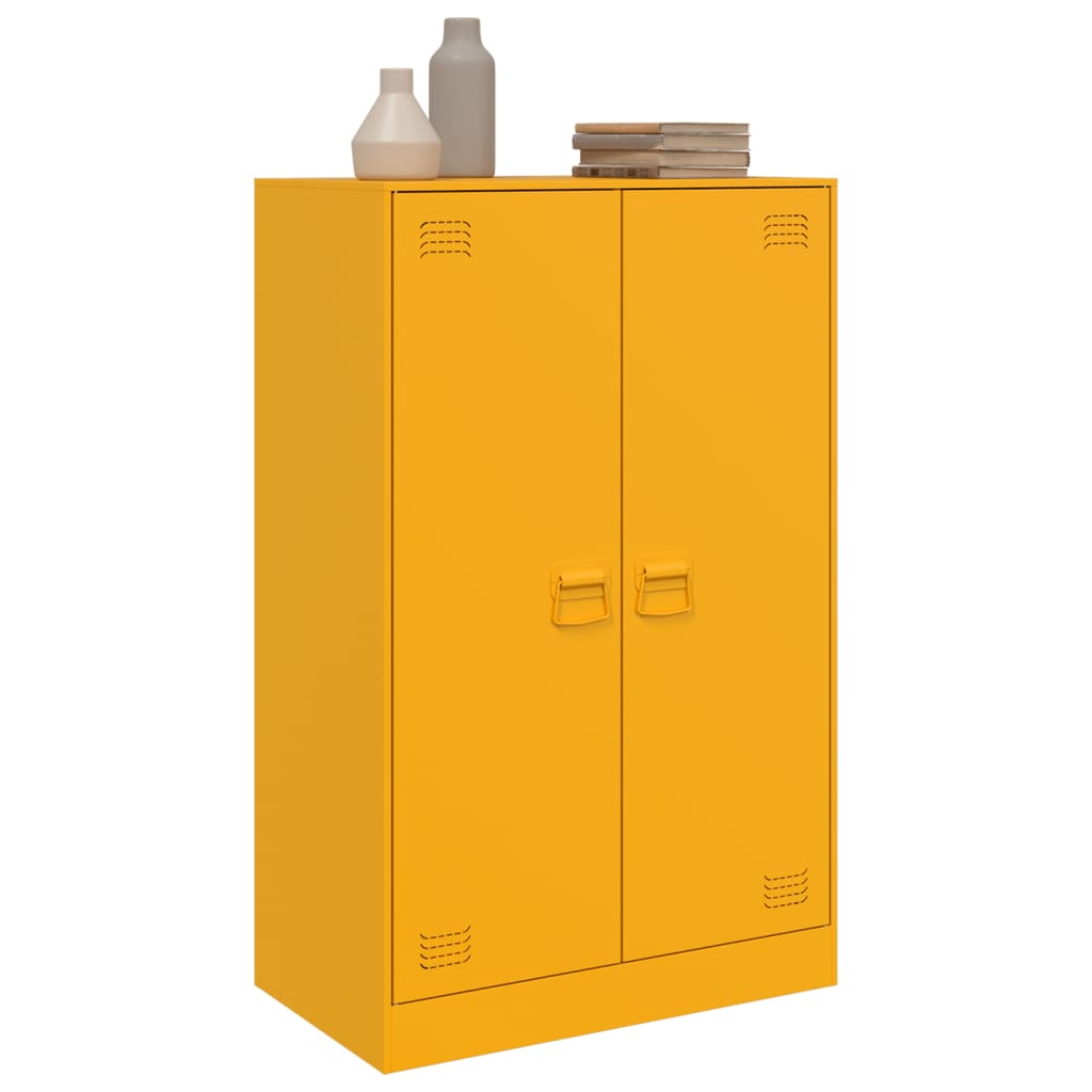 Dressoir 67x39x107 cm staal mosterdgeel is nu te koop bij PeponiXL, paradijselijk wonen!
