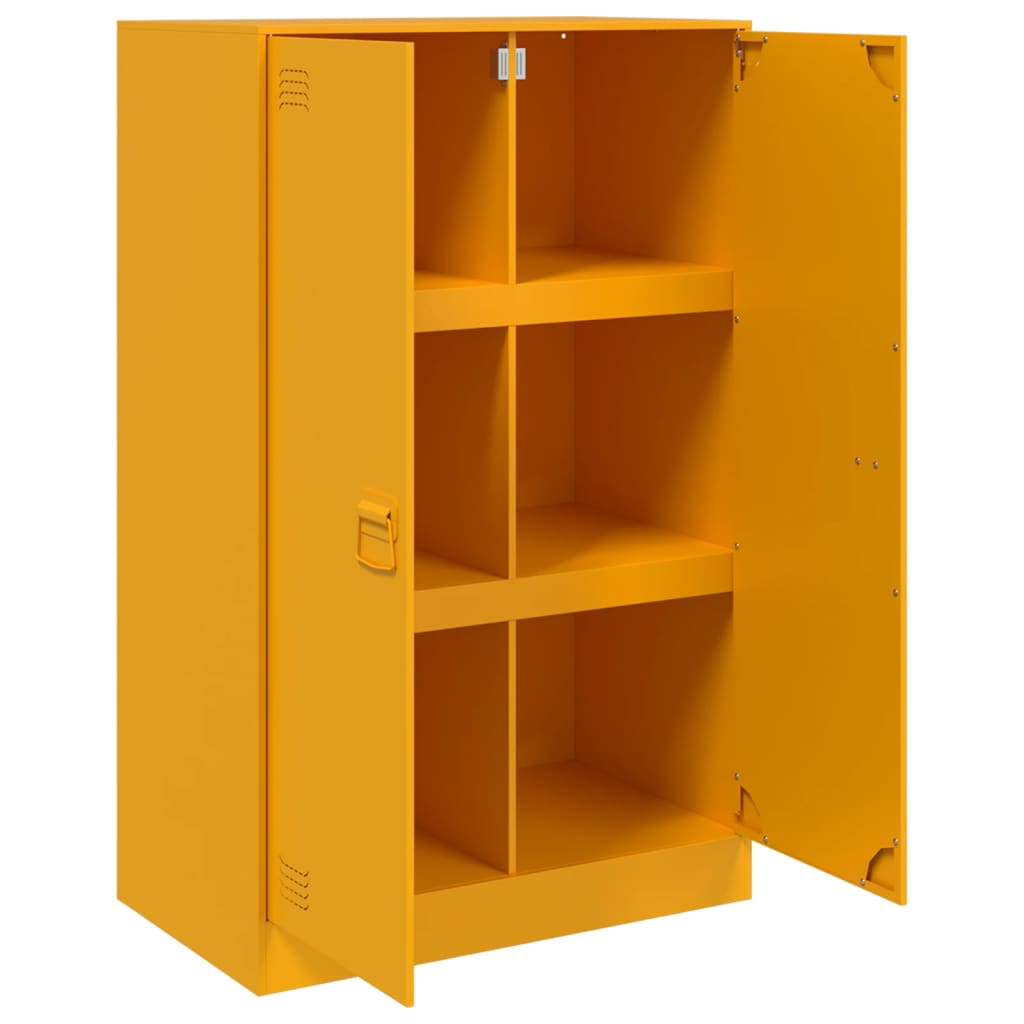 Dressoir 67x39x107 cm staal mosterdgeel is nu te koop bij PeponiXL, paradijselijk wonen!