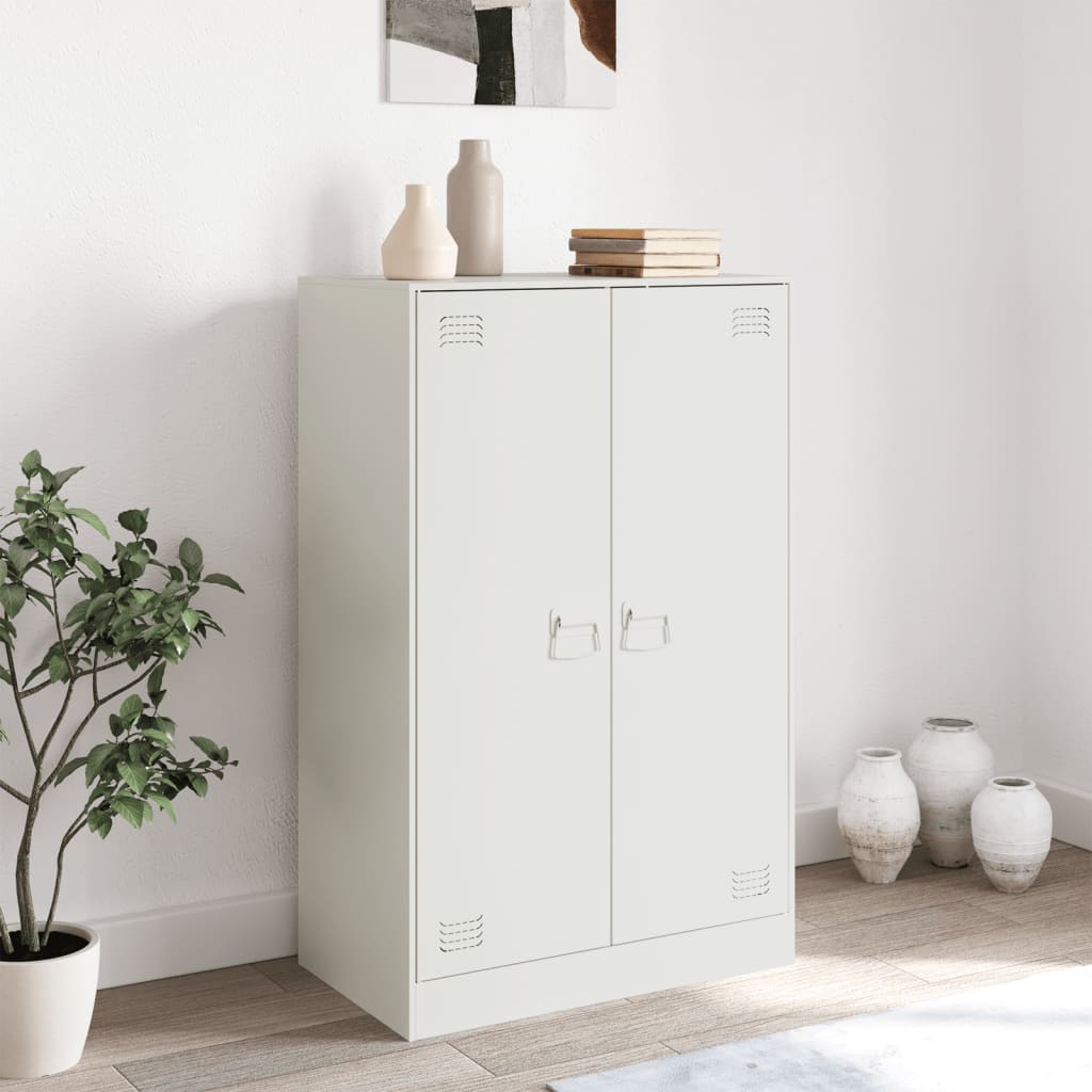 Dressoir 67x39x107 cm staal wit is nu te koop bij PeponiXL, paradijselijk wonen!