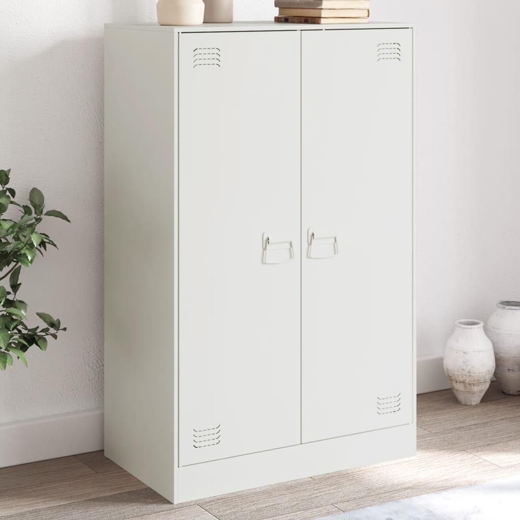 Dressoir 67x39x107 cm staal wit is nu te koop bij PeponiXL, paradijselijk wonen!
