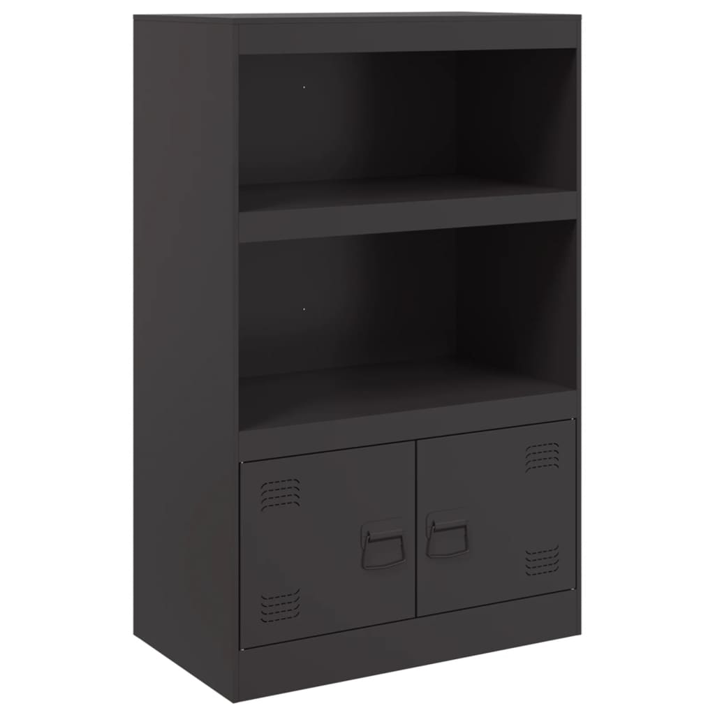 Dressoir 67x39x107 cm staal zwart is nu te koop bij PeponiXL, paradijselijk wonen!