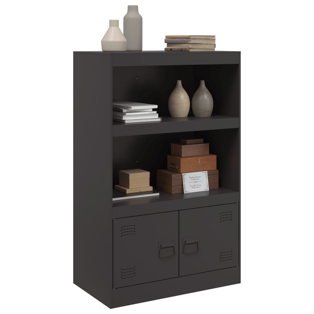 Dressoir 67x39x107 cm staal zwart is nu te koop bij PeponiXL, paradijselijk wonen!
