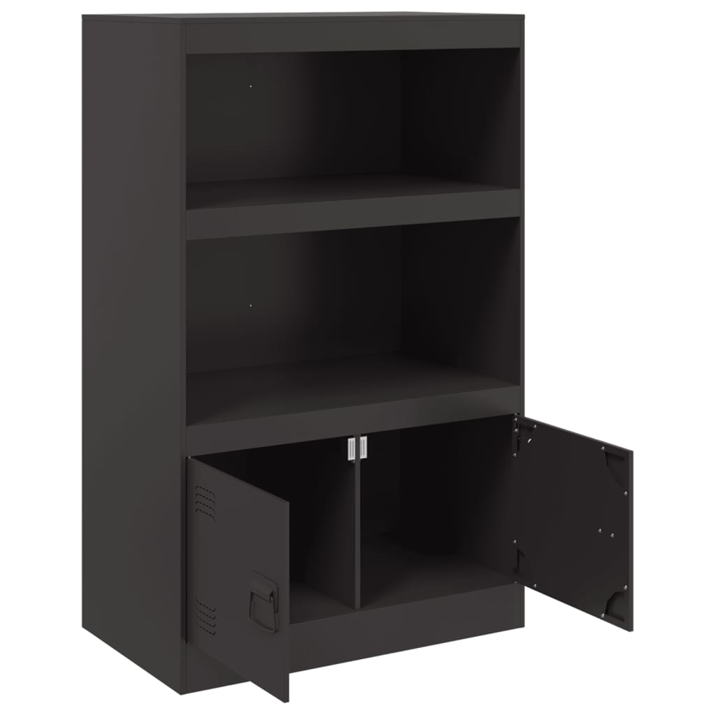 Dressoir 67x39x107 cm staal zwart is nu te koop bij PeponiXL, paradijselijk wonen!