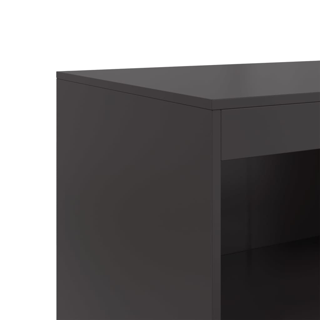 Dressoir 67x39x107 cm staal zwart is nu te koop bij PeponiXL, paradijselijk wonen!