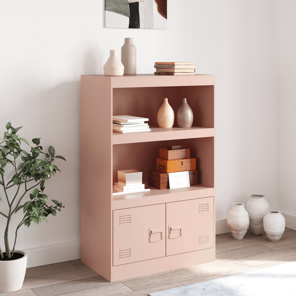 Dressoir 67x39x107 cm staal roze is nu te koop bij PeponiXL, paradijselijk wonen!