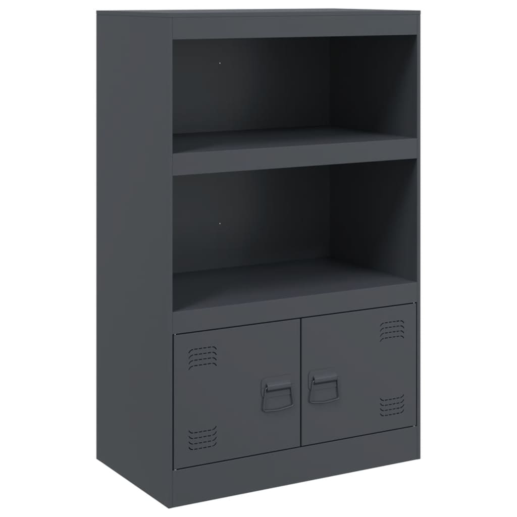 Dressoir 67x39x107 cm staal antracietkleurig is nu te koop bij PeponiXL, paradijselijk wonen!