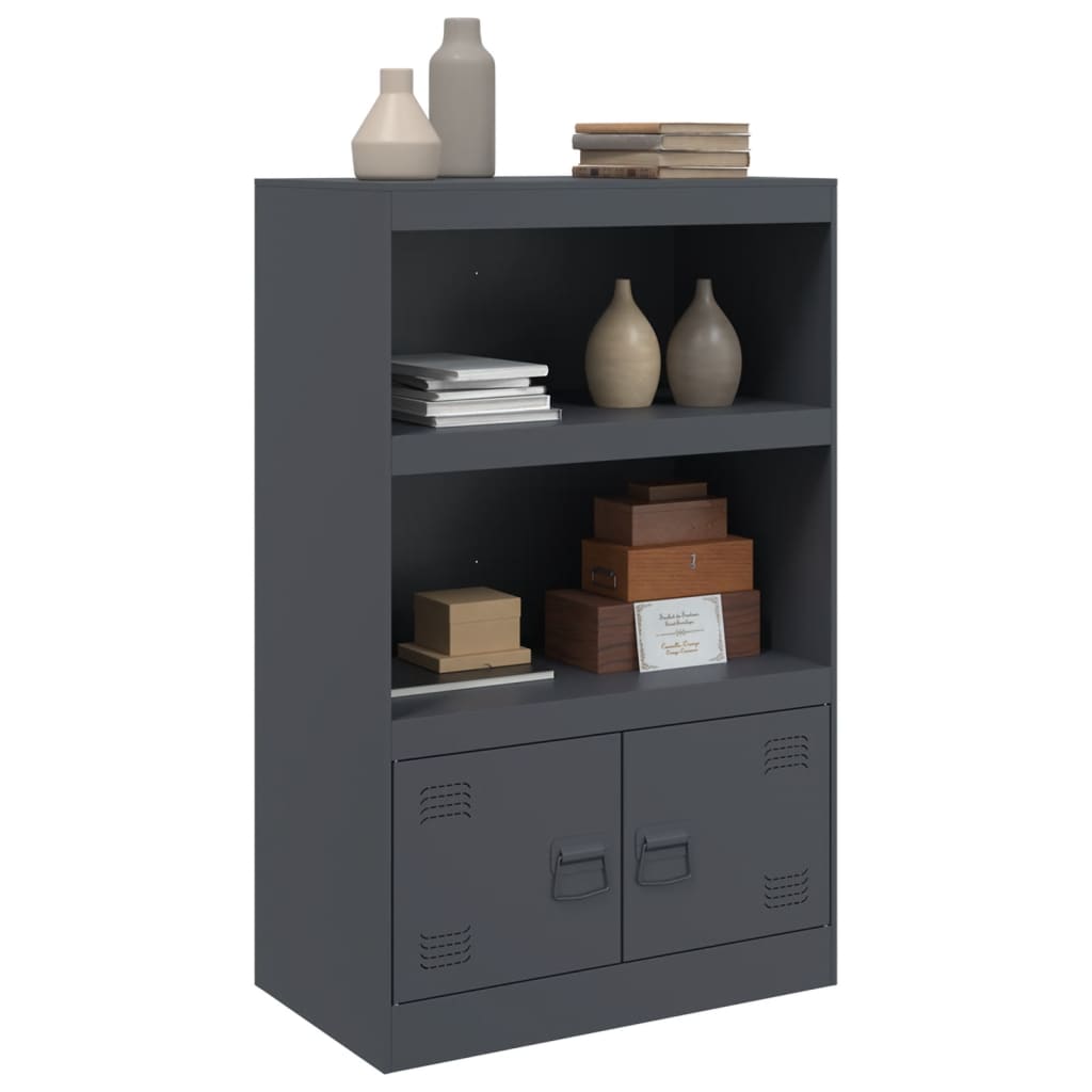 Dressoir 67x39x107 cm staal antracietkleurig is nu te koop bij PeponiXL, paradijselijk wonen!