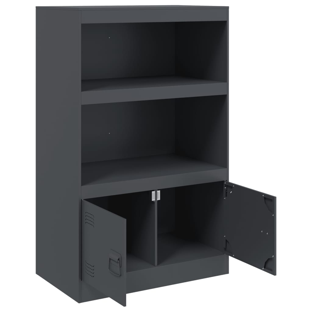 Dressoir 67x39x107 cm staal antracietkleurig is nu te koop bij PeponiXL, paradijselijk wonen!