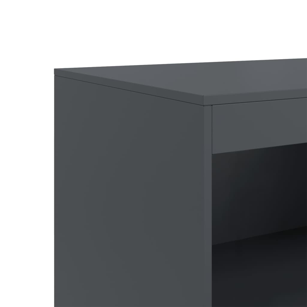 Dressoir 67x39x107 cm staal antracietkleurig is nu te koop bij PeponiXL, paradijselijk wonen!