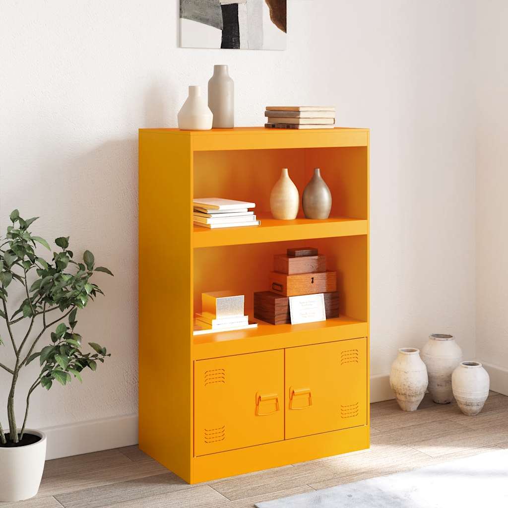 Dressoir 67x39x107 cm staal mosterdgeel is nu te koop bij PeponiXL, paradijselijk wonen!