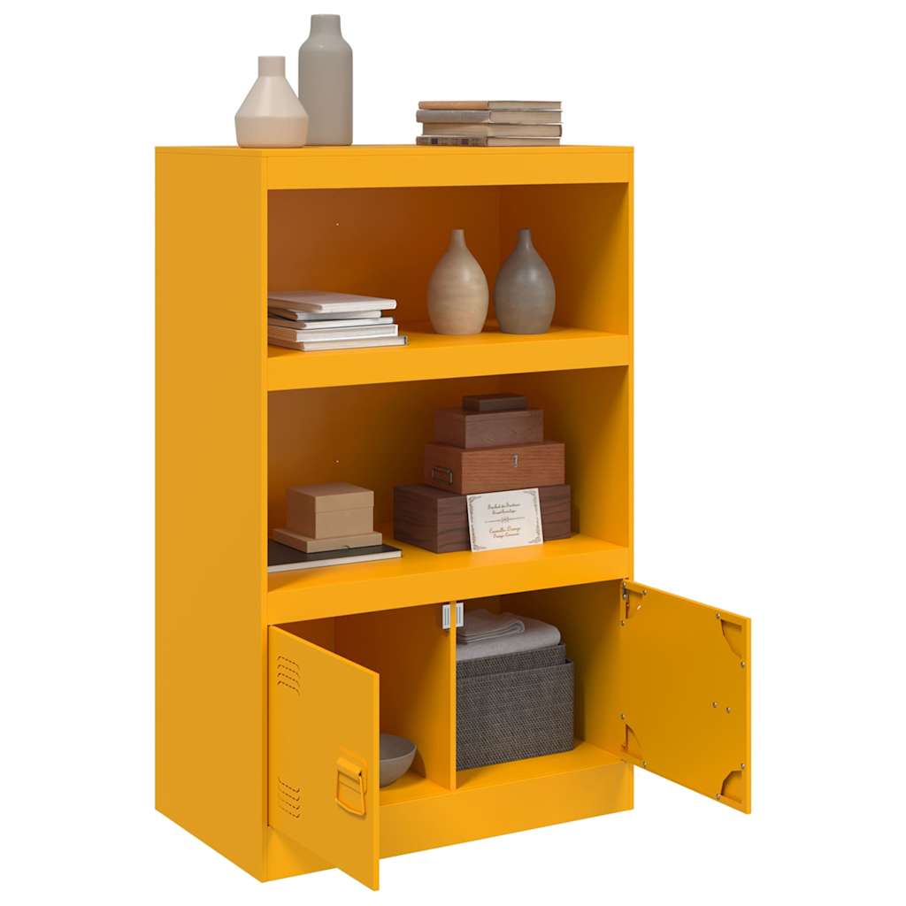 Dressoir 67x39x107 cm staal mosterdgeel is nu te koop bij PeponiXL, paradijselijk wonen!