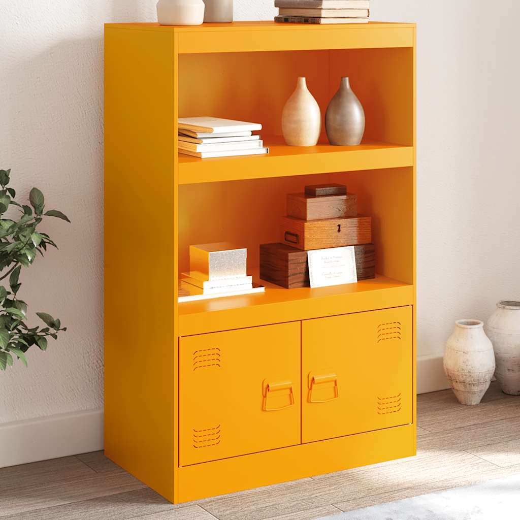 Dressoir 67x39x107 cm staal mosterdgeel is nu te koop bij PeponiXL, paradijselijk wonen!