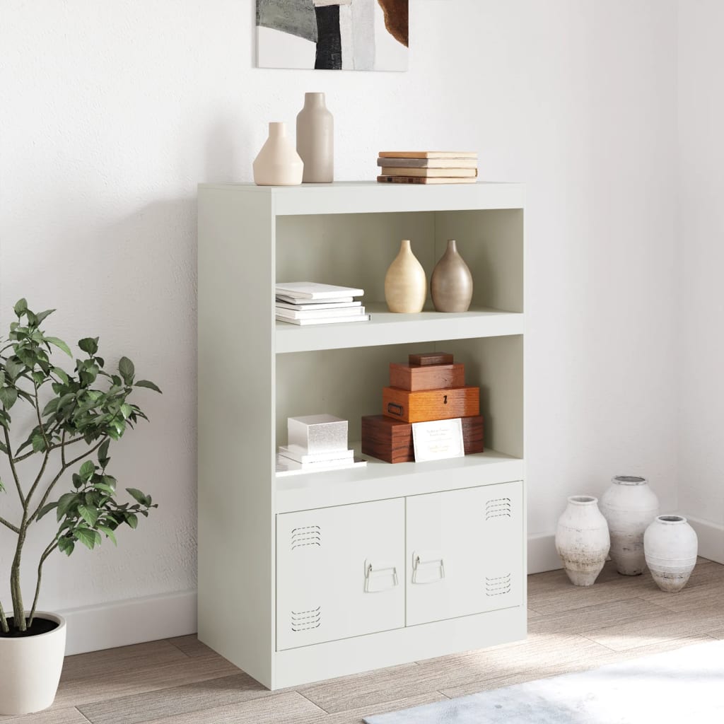 Dressoir 67x39x107 cm staal wit is nu te koop bij PeponiXL, paradijselijk wonen!