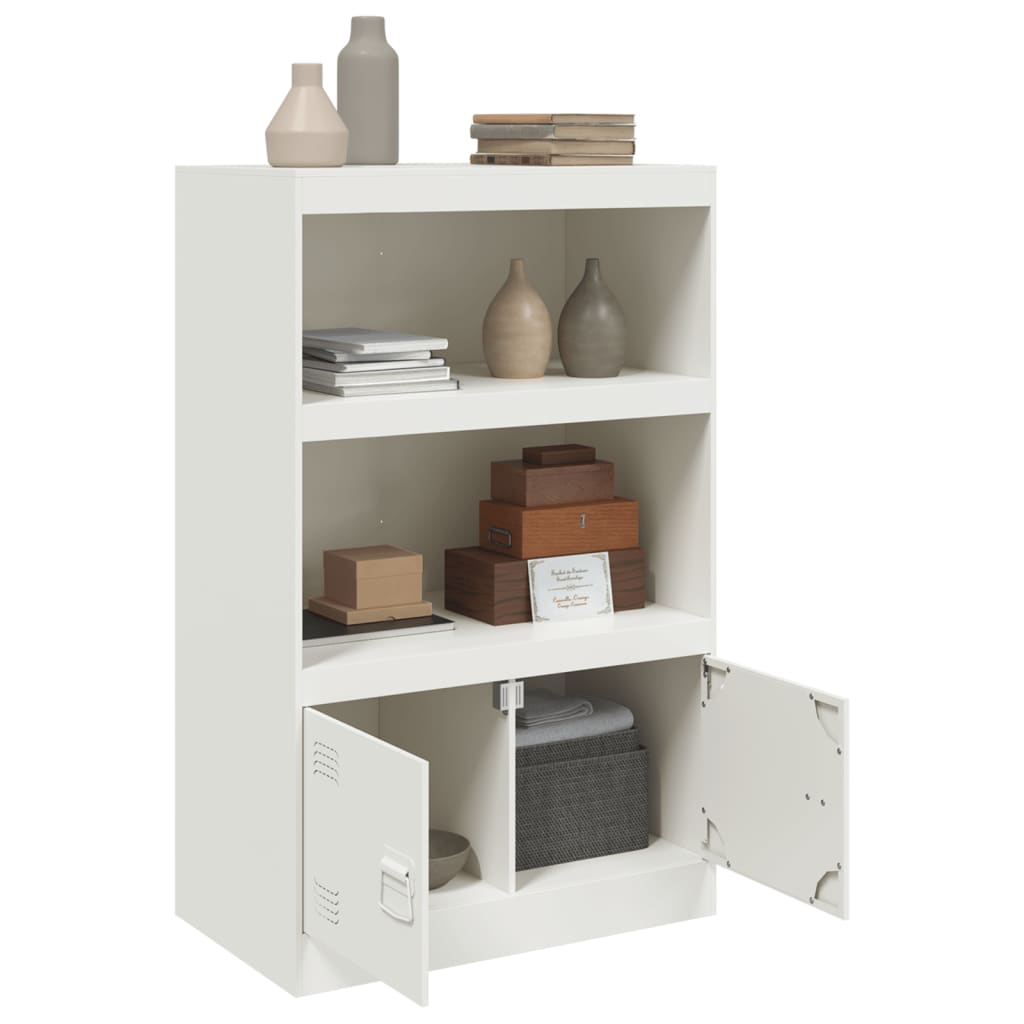Dressoir 67x39x107 cm staal wit is nu te koop bij PeponiXL, paradijselijk wonen!