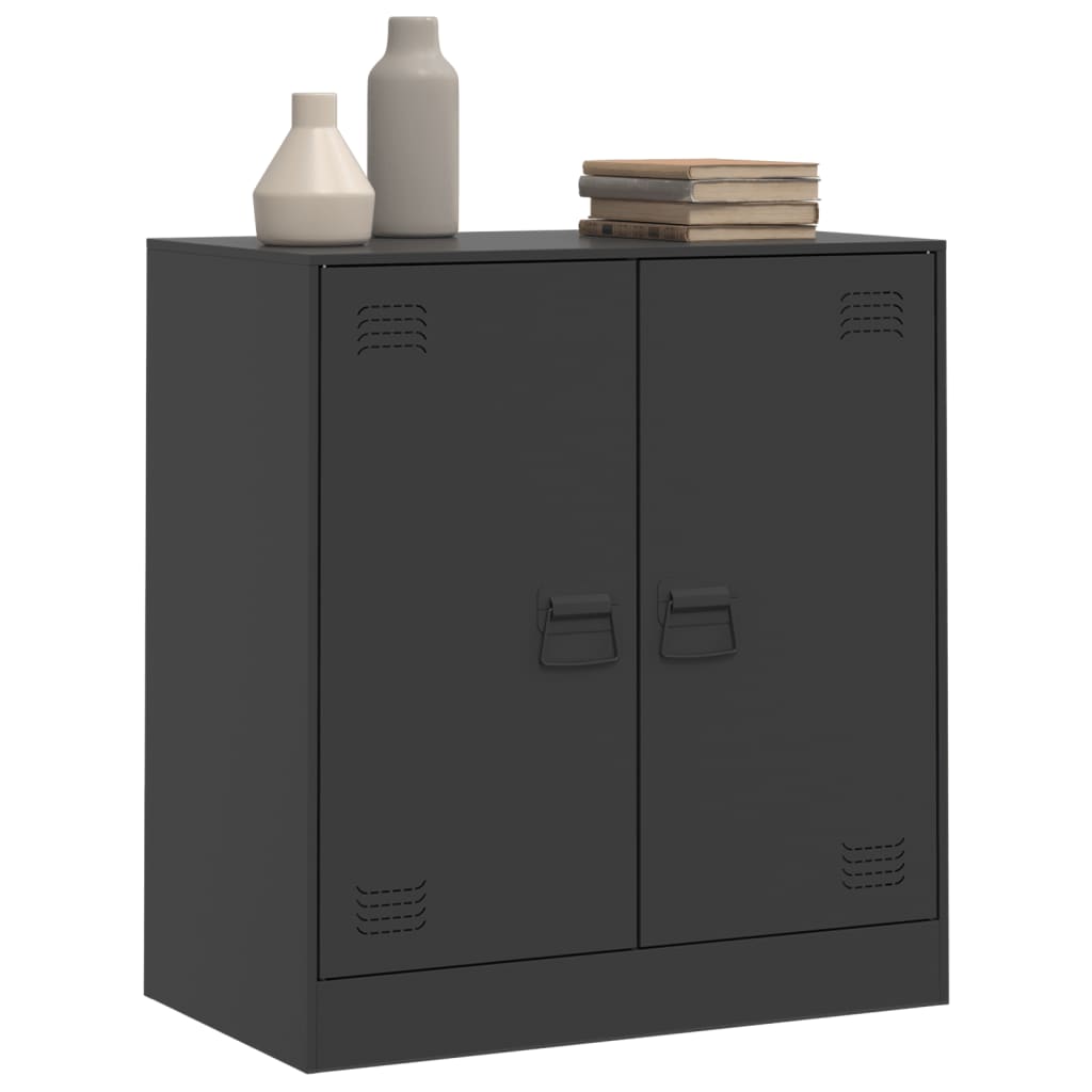 Dressoir 67x39x73 cm staal zwart is nu te koop bij PeponiXL, paradijselijk wonen!