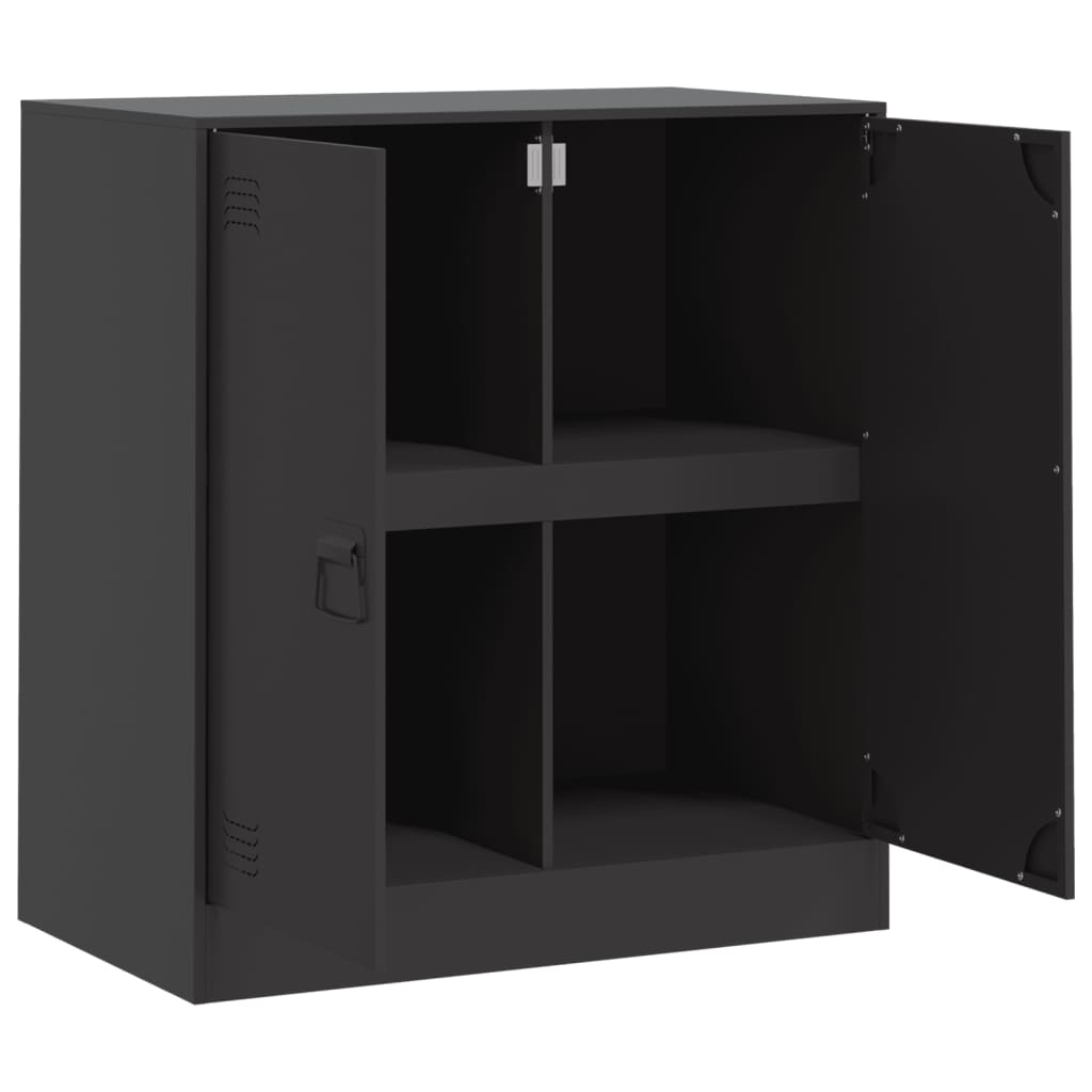 Dressoir 67x39x73 cm staal zwart is nu te koop bij PeponiXL, paradijselijk wonen!