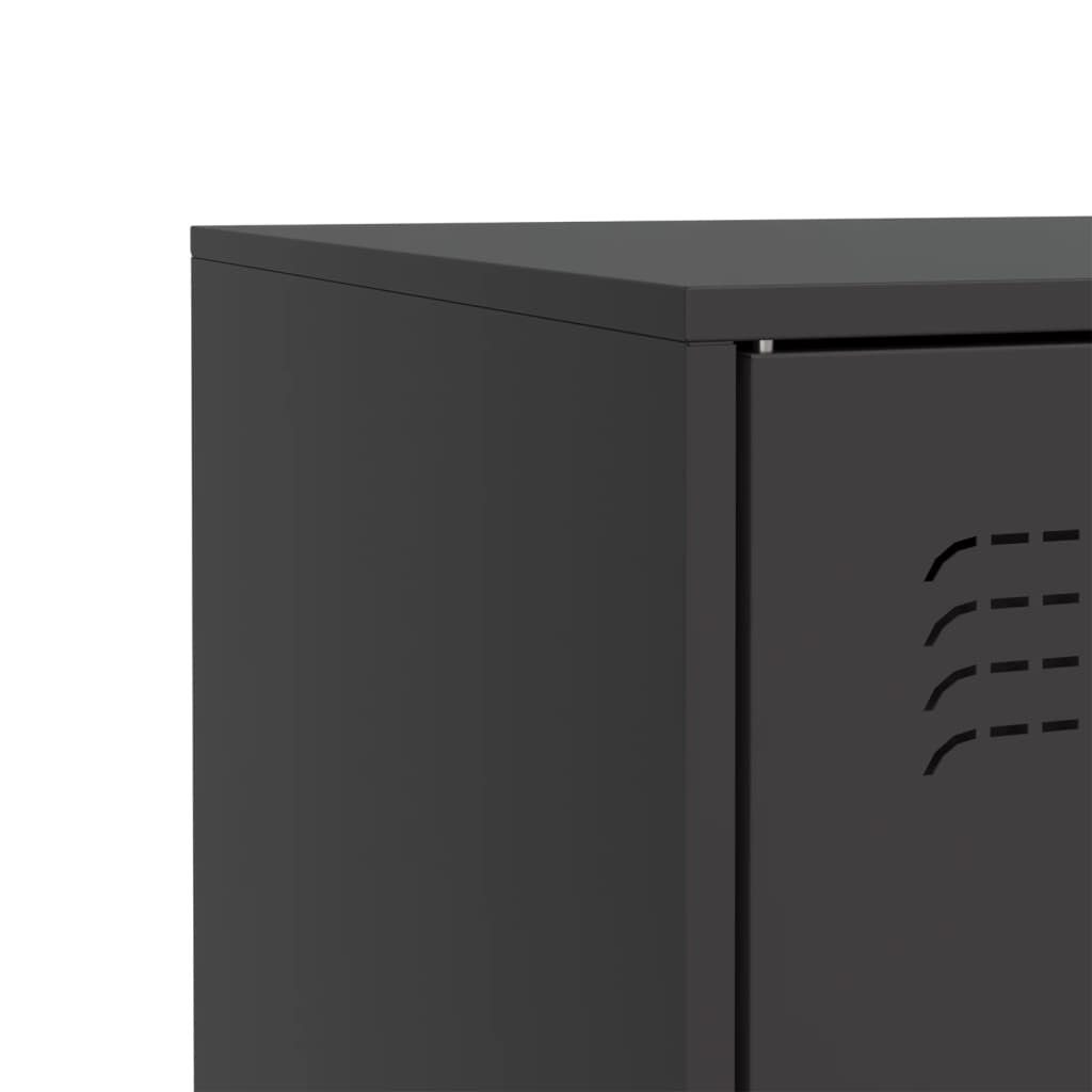 Dressoir 67x39x73 cm staal zwart is nu te koop bij PeponiXL, paradijselijk wonen!