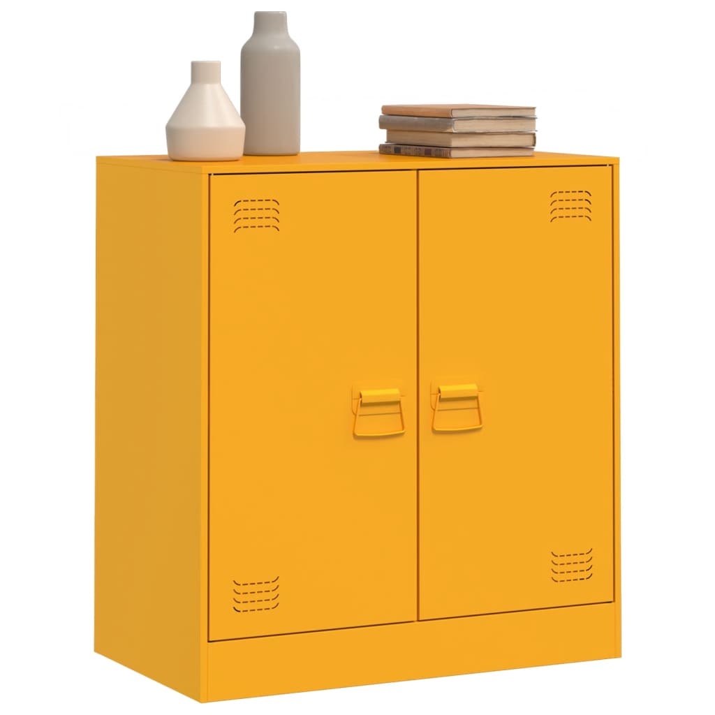 Dressoir 67x39x73 cm staal mosterdgeel is nu te koop bij PeponiXL, paradijselijk wonen!