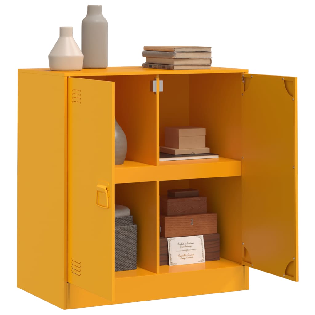 Dressoir 67x39x73 cm staal mosterdgeel is nu te koop bij PeponiXL, paradijselijk wonen!