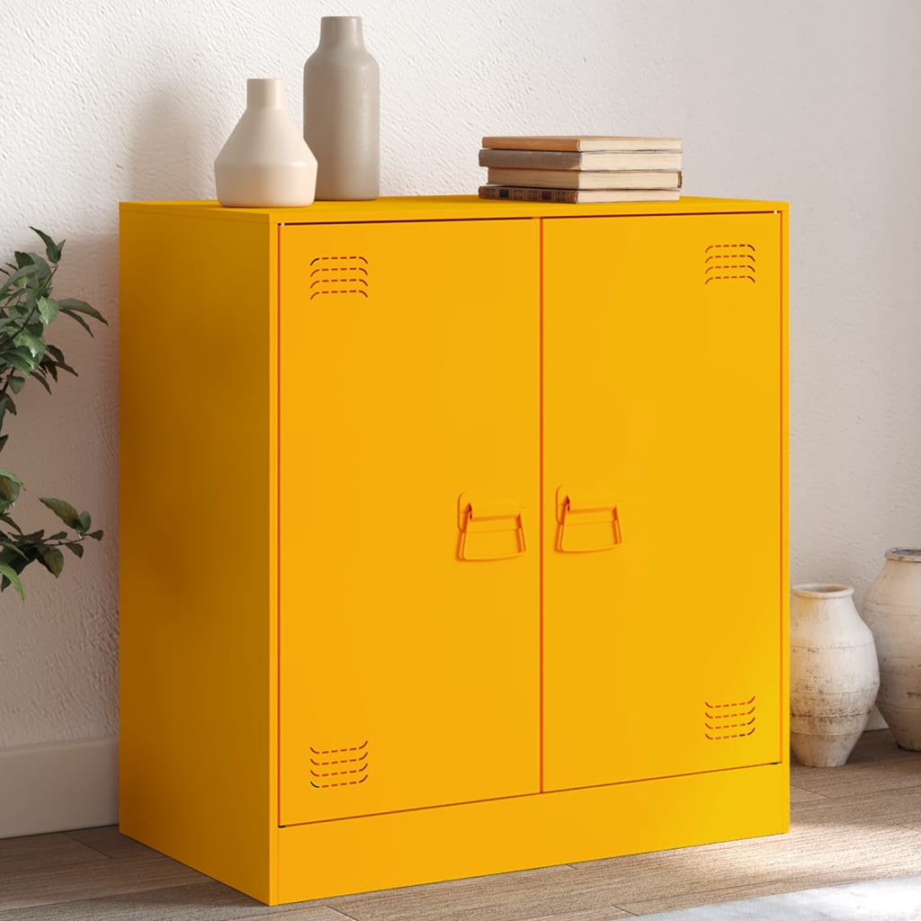Dressoir 67x39x73 cm staal mosterdgeel is nu te koop bij PeponiXL, paradijselijk wonen!