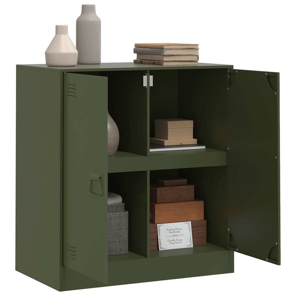Dressoir 67x39x73 cm staal olijfgroen is nu te koop bij PeponiXL, paradijselijk wonen!