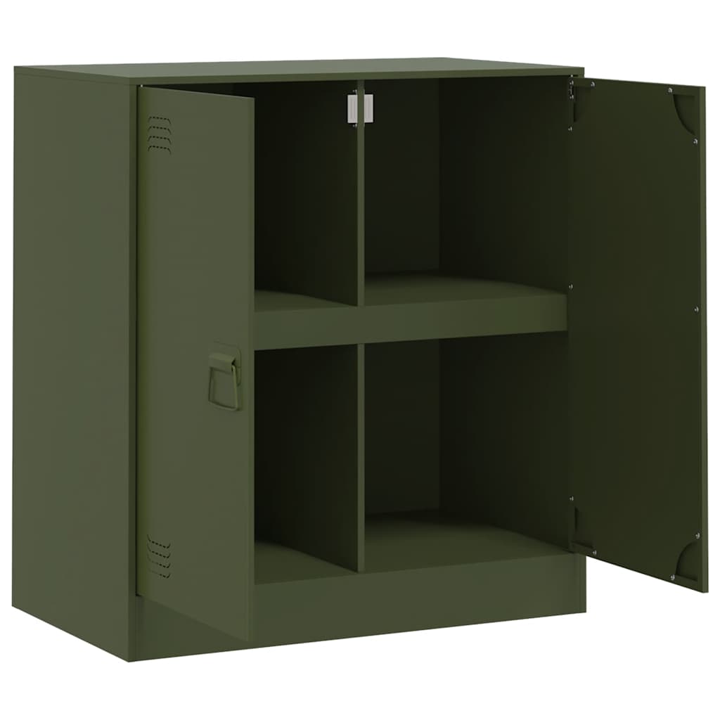 Dressoir 67x39x73 cm staal olijfgroen is nu te koop bij PeponiXL, paradijselijk wonen!
