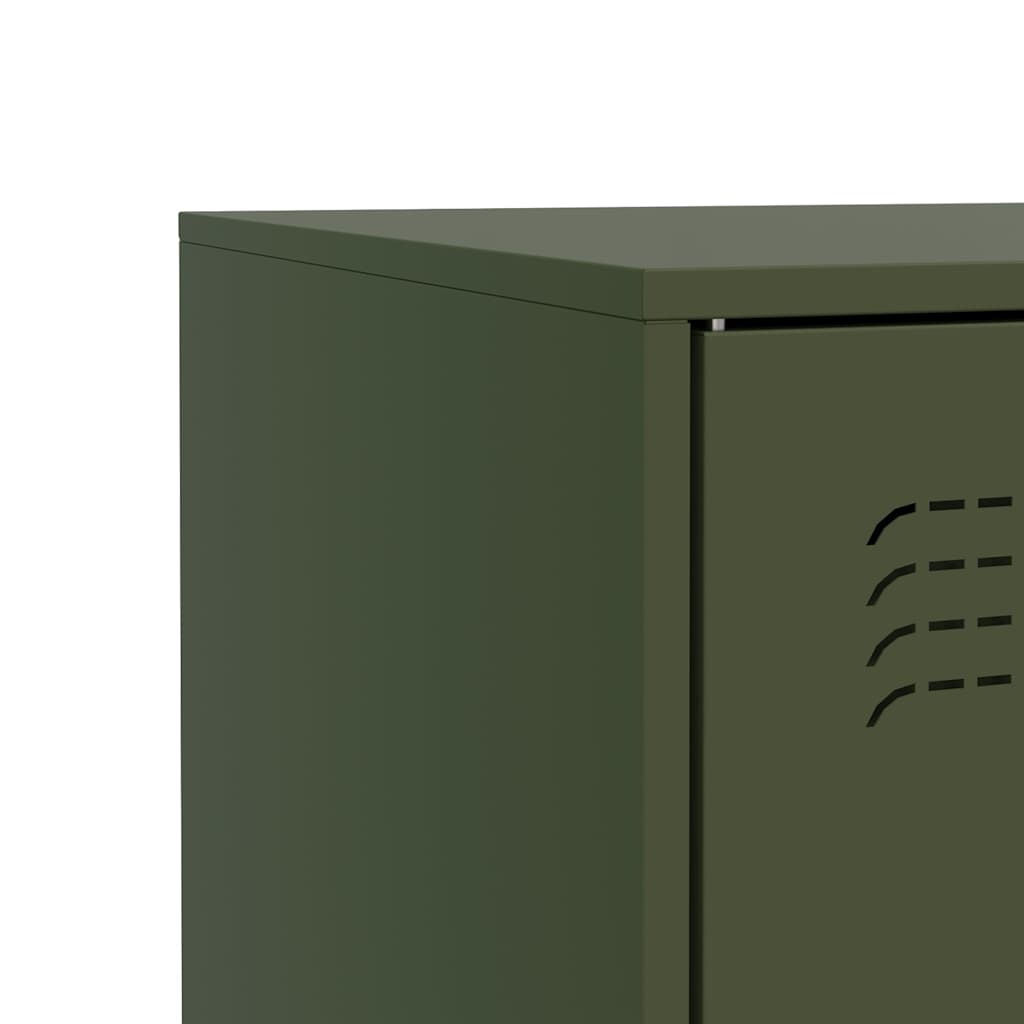 Dressoir 67x39x73 cm staal olijfgroen is nu te koop bij PeponiXL, paradijselijk wonen!