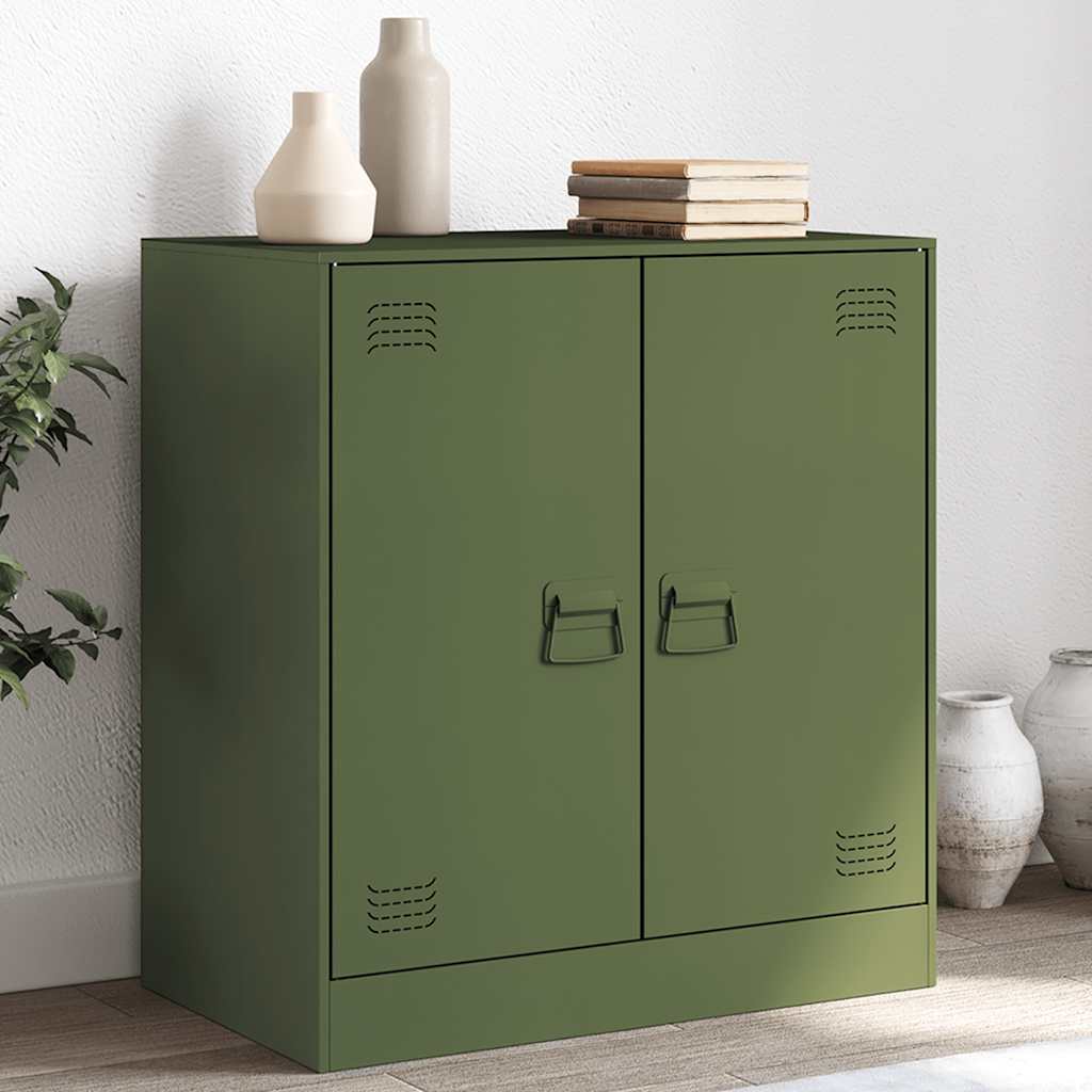 Dressoir 67x39x73 cm staal olijfgroen is nu te koop bij PeponiXL, paradijselijk wonen!