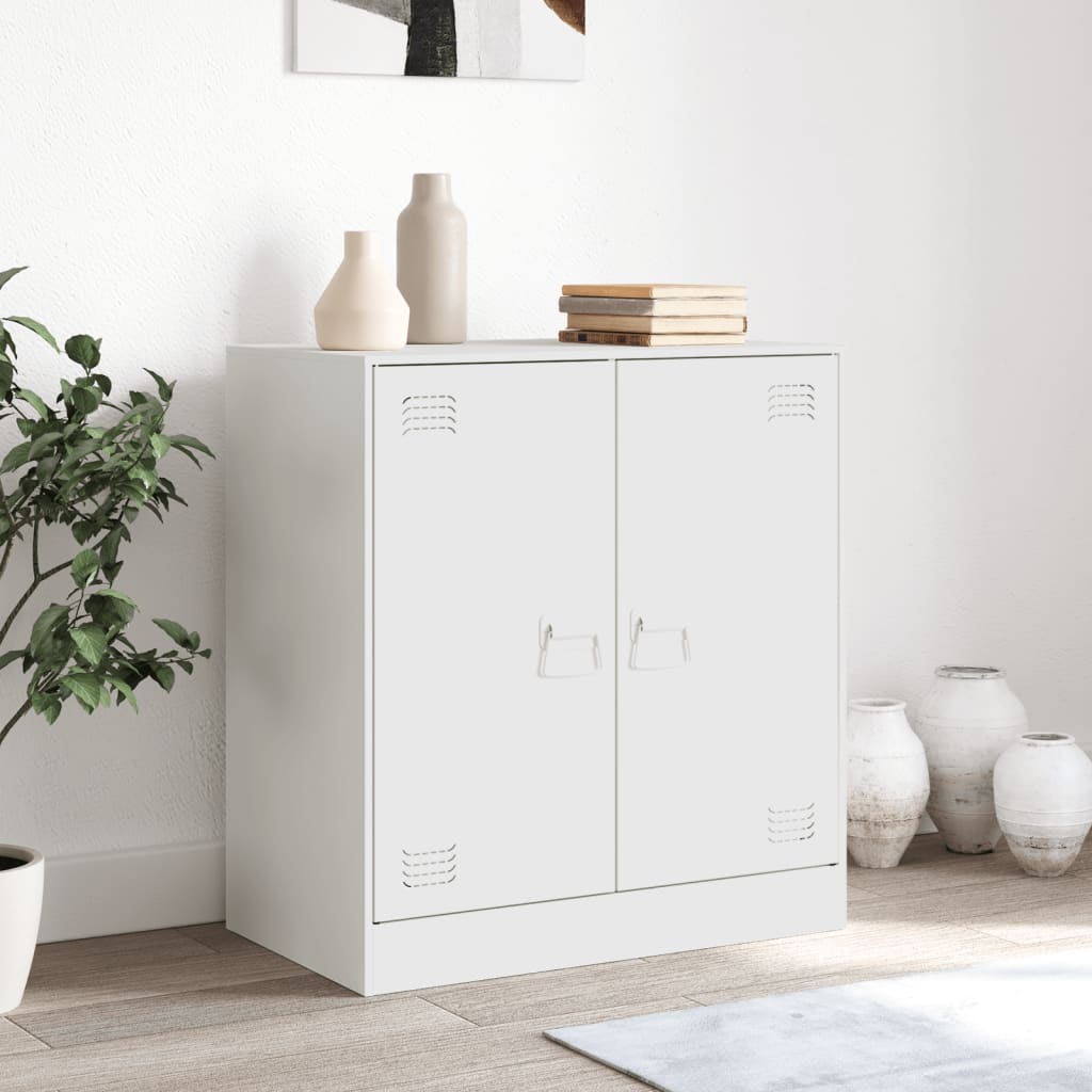 Dressoir 67x39x73 cm staal wit is nu te koop bij PeponiXL, paradijselijk wonen!