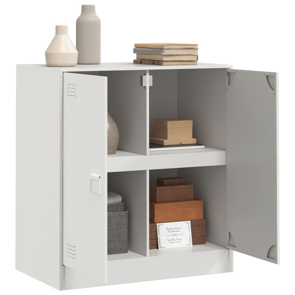 Dressoir 67x39x73 cm staal wit is nu te koop bij PeponiXL, paradijselijk wonen!