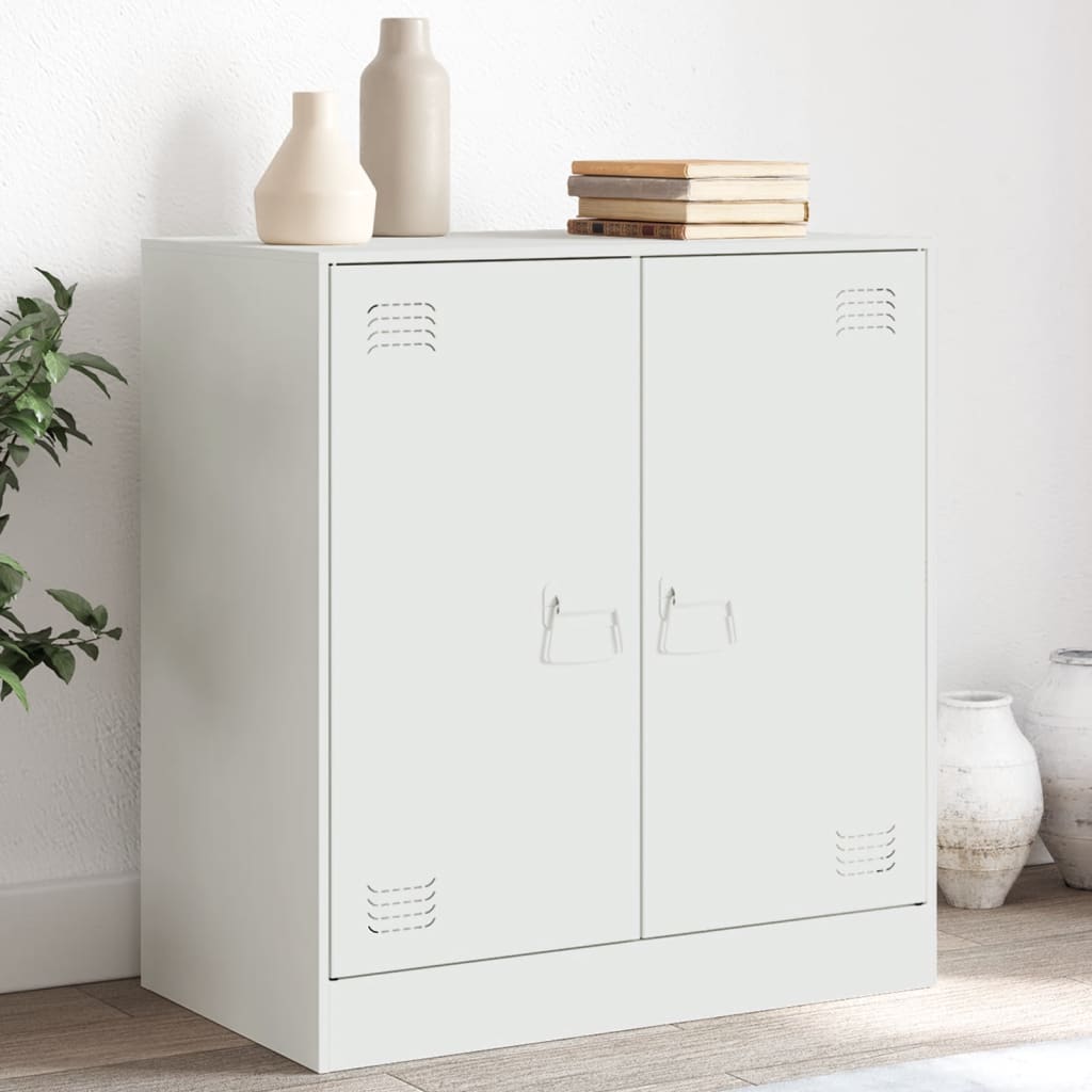 Dressoir 67x39x73 cm staal wit is nu te koop bij PeponiXL, paradijselijk wonen!
