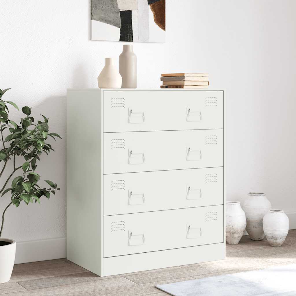 Dressoir 67x39x83 cm staal wit is nu te koop bij PeponiXL, paradijselijk wonen!