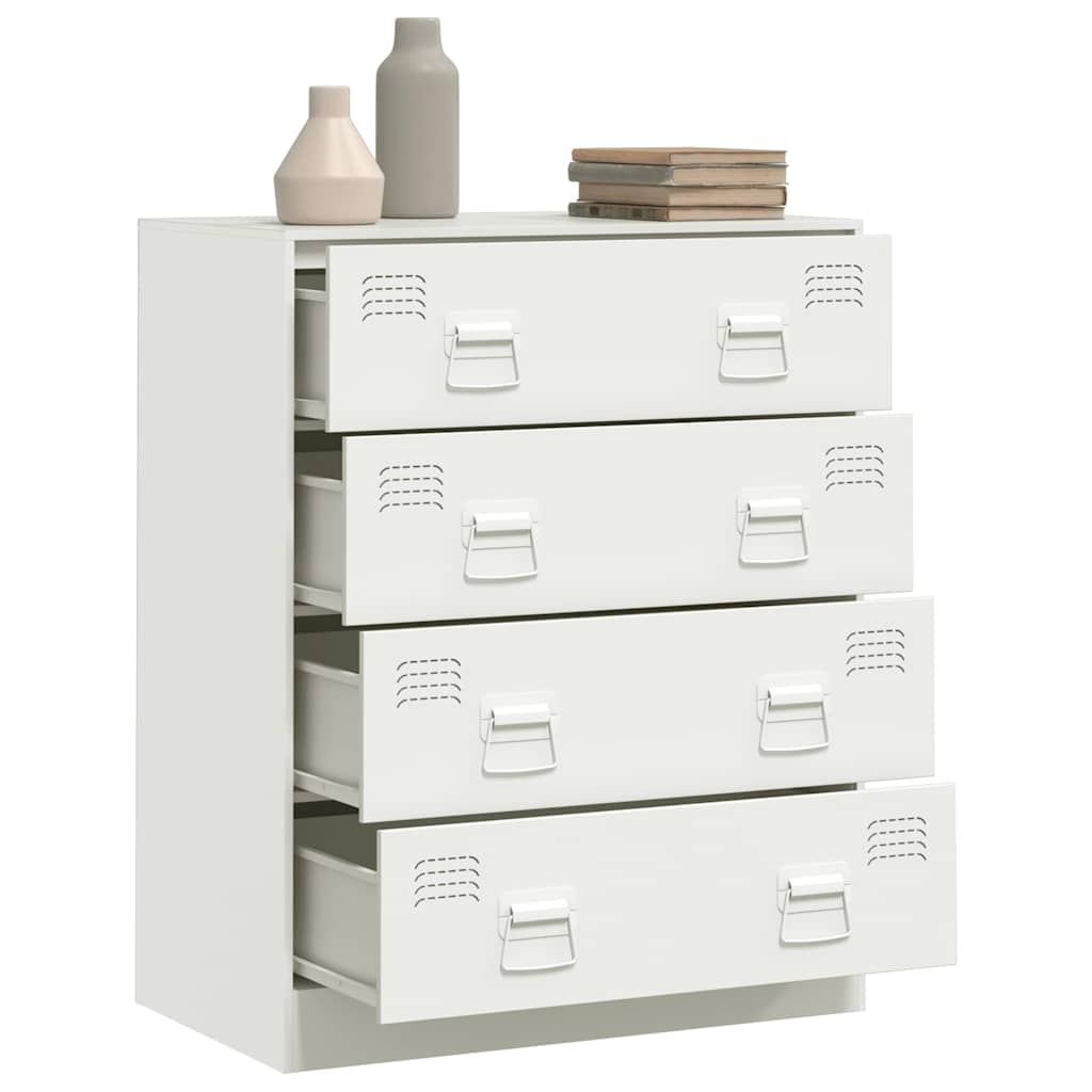 Dressoir 67x39x83 cm staal wit is nu te koop bij PeponiXL, paradijselijk wonen!