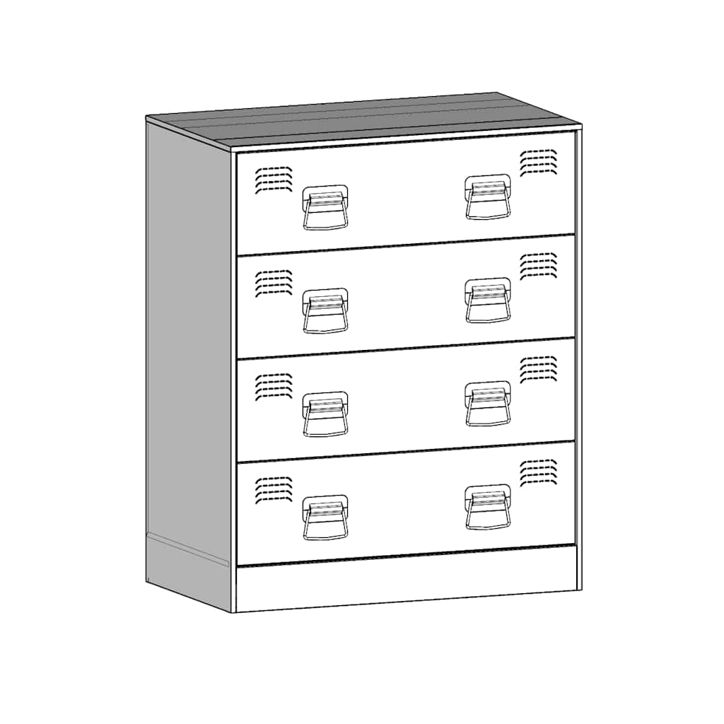 Dressoir 67x39x83 cm staal wit is nu te koop bij PeponiXL, paradijselijk wonen!
