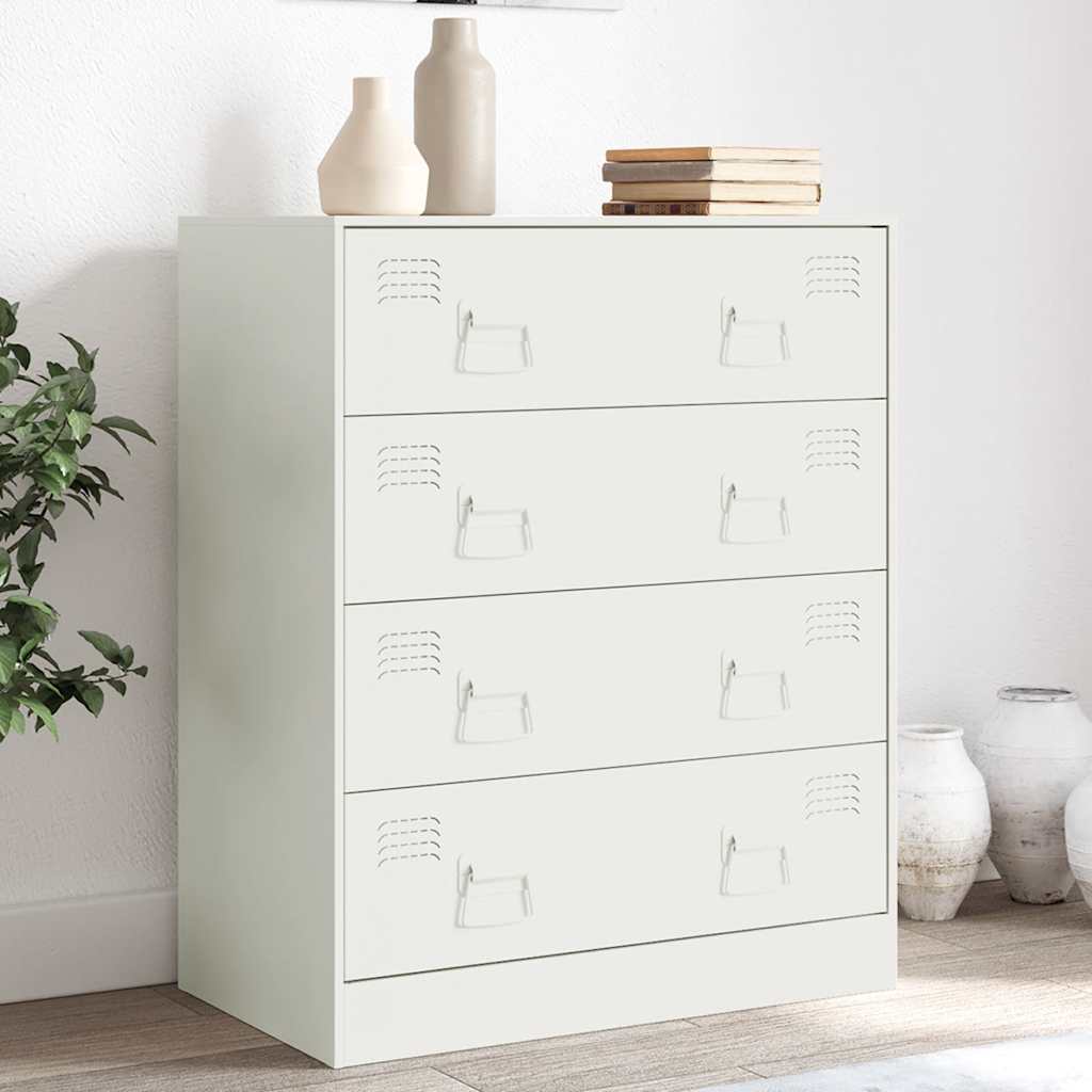 Dressoir 67x39x83 cm staal wit is nu te koop bij PeponiXL, paradijselijk wonen!