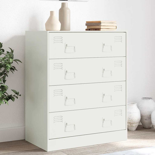 Dressoir 67x39x83 cm staal wit is nu te koop bij PeponiXL, paradijselijk wonen!