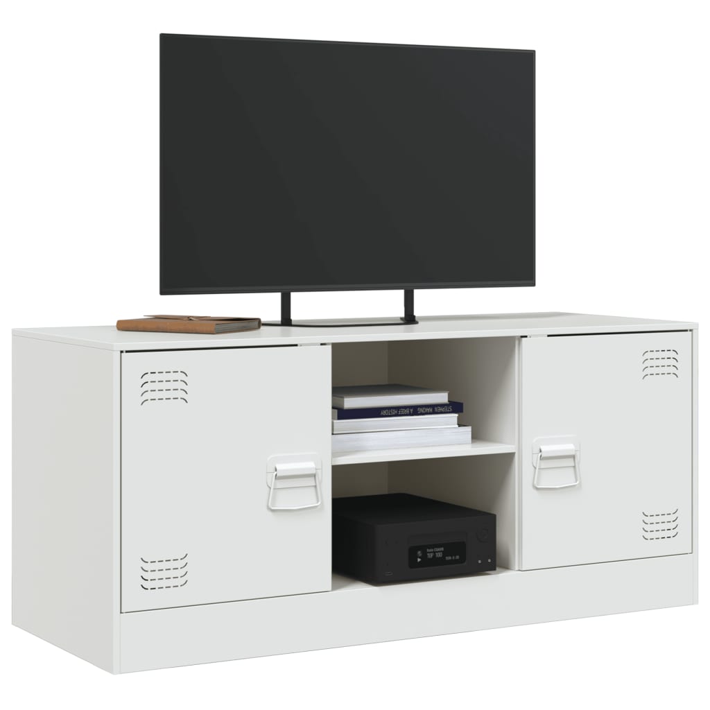 Tv-meubel 99x39x44 cm staal wit is nu te koop bij PeponiXL, paradijselijk wonen!