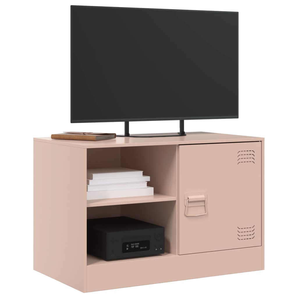 Tv-meubelen 2 st 67x39x44 cm staal roze is nu te koop bij PeponiXL, paradijselijk wonen!