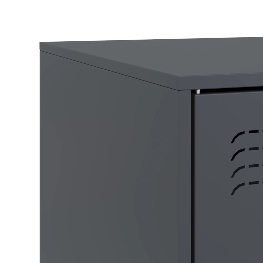 Tv-meubelen 2 st 67x39x44 cm staal antracietkleurig is nu te koop bij PeponiXL, paradijselijk wonen!