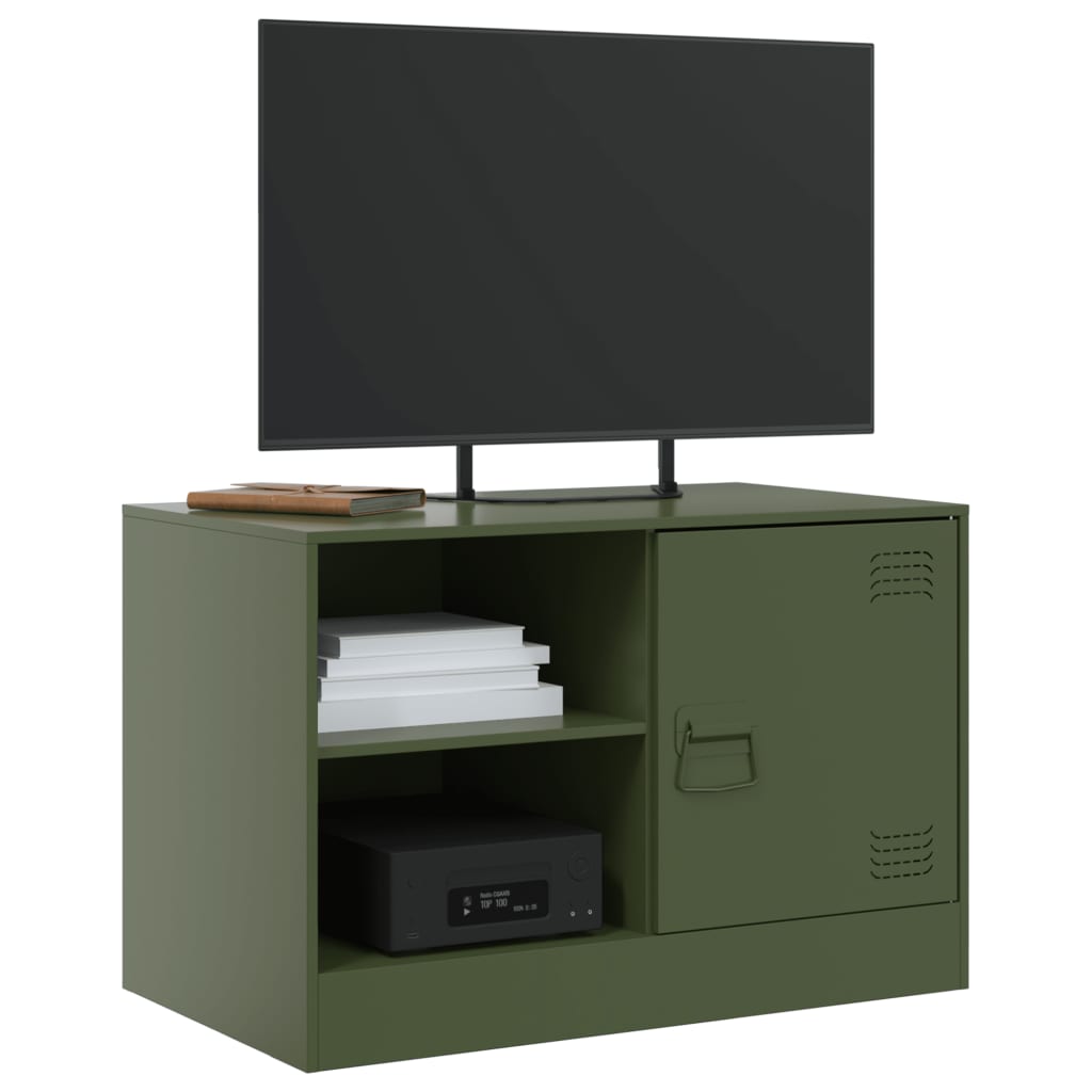 Tv-meubel 67x39x44 cm staal olijfgroen is nu te koop bij PeponiXL, paradijselijk wonen!