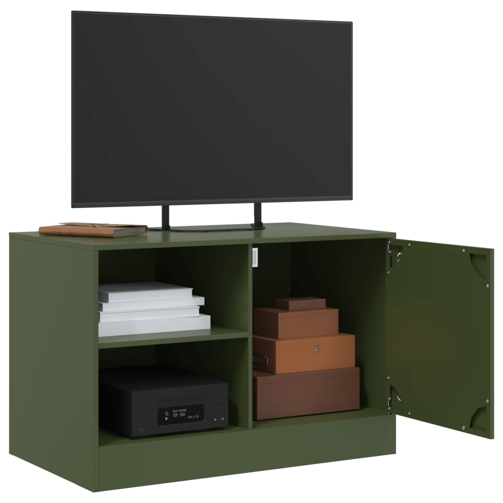 Tv-meubel 67x39x44 cm staal olijfgroen is nu te koop bij PeponiXL, paradijselijk wonen!