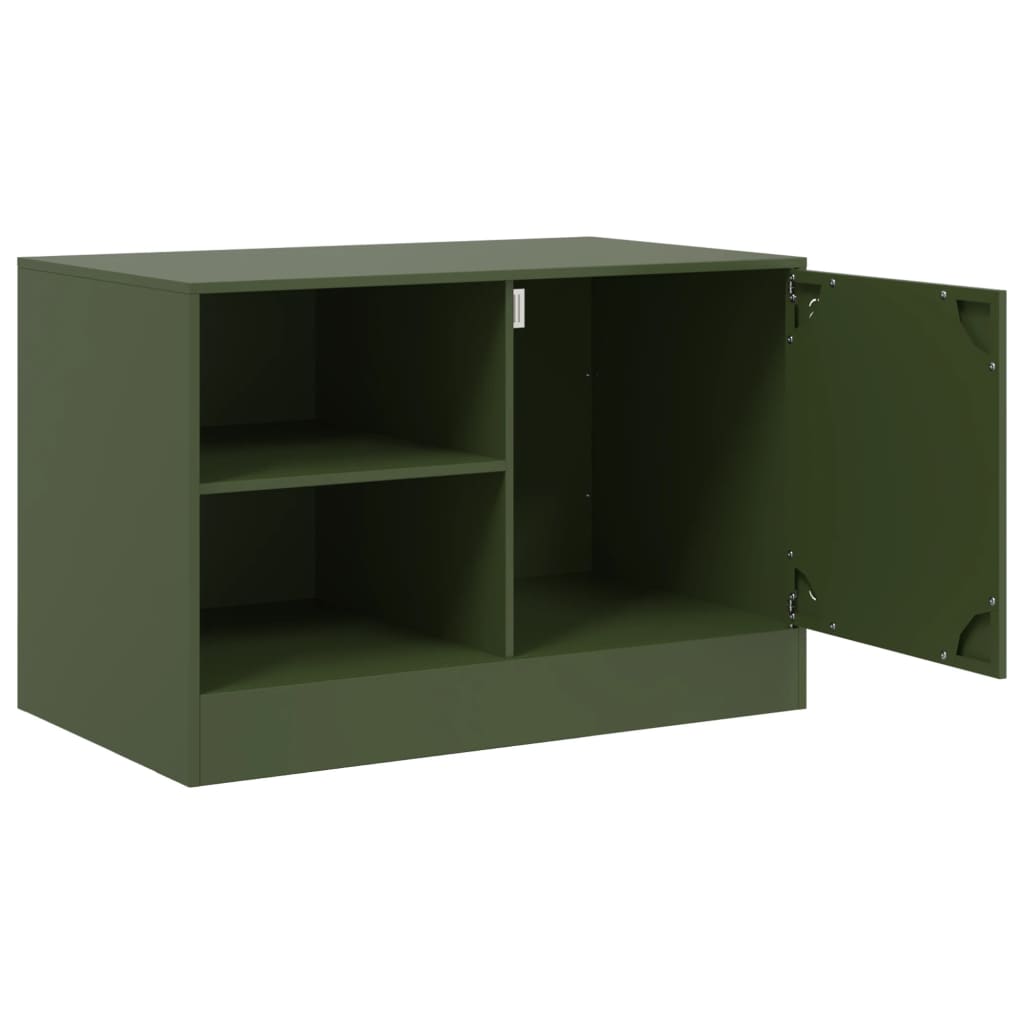 Tv-meubel 67x39x44 cm staal olijfgroen is nu te koop bij PeponiXL, paradijselijk wonen!