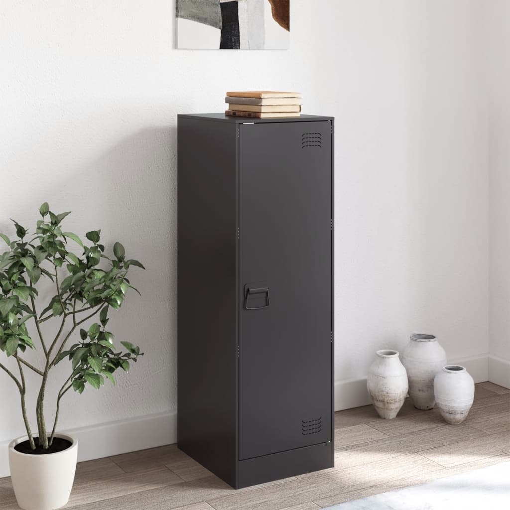 Dressoir 34,5x39x107 cm staal zwart is nu te koop bij PeponiXL, paradijselijk wonen!