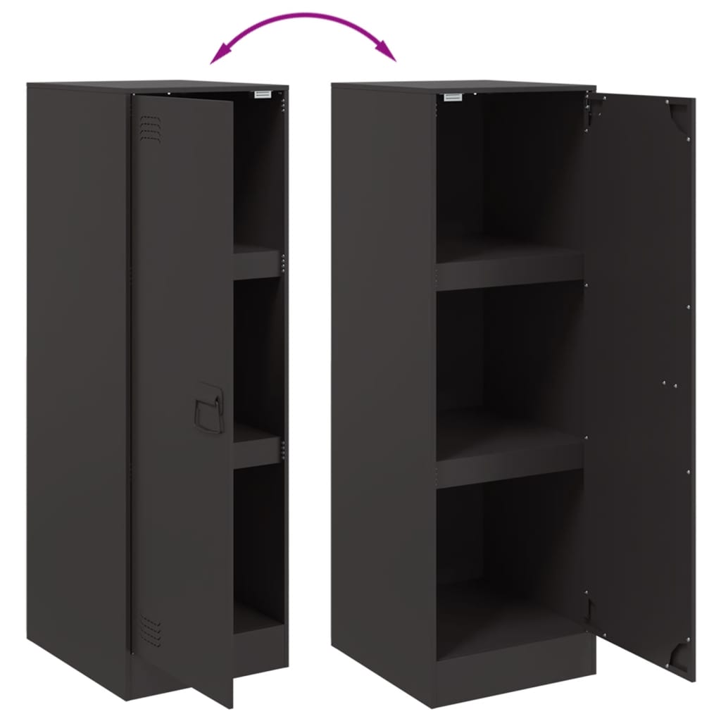 Dressoir 34,5x39x107 cm staal zwart is nu te koop bij PeponiXL, paradijselijk wonen!