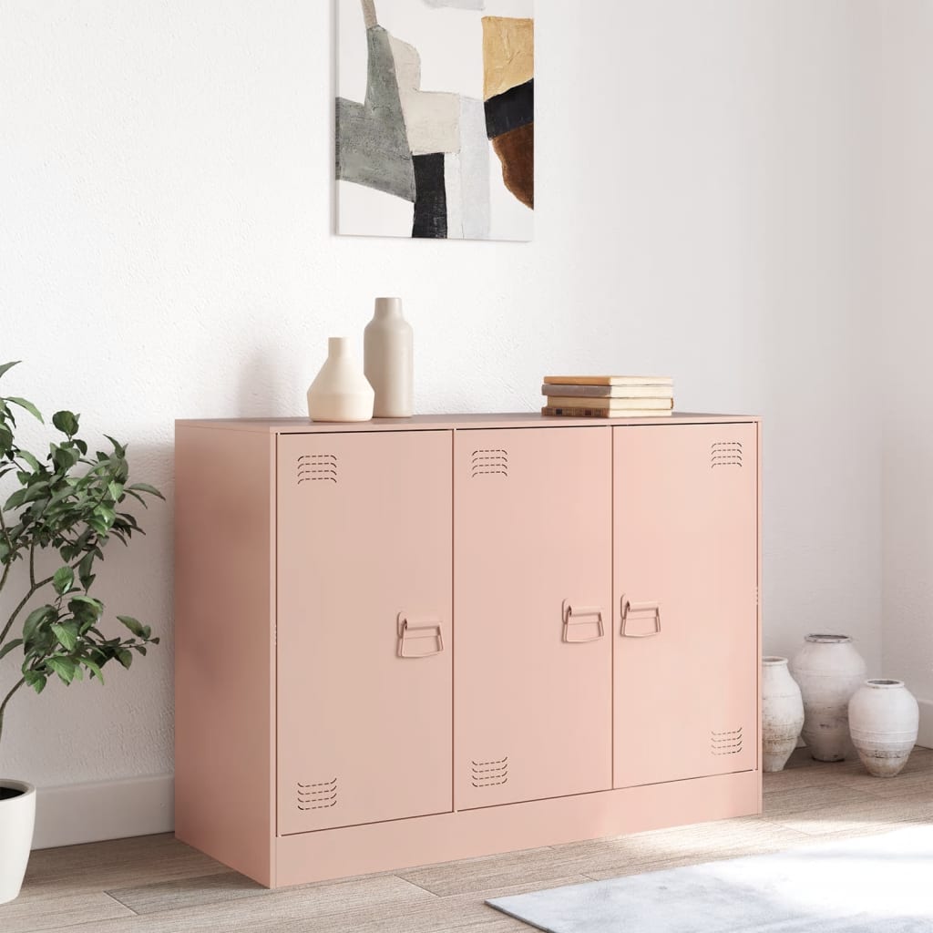 Dressoir 99x39x73 cm staal roze is nu te koop bij PeponiXL, paradijselijk wonen!