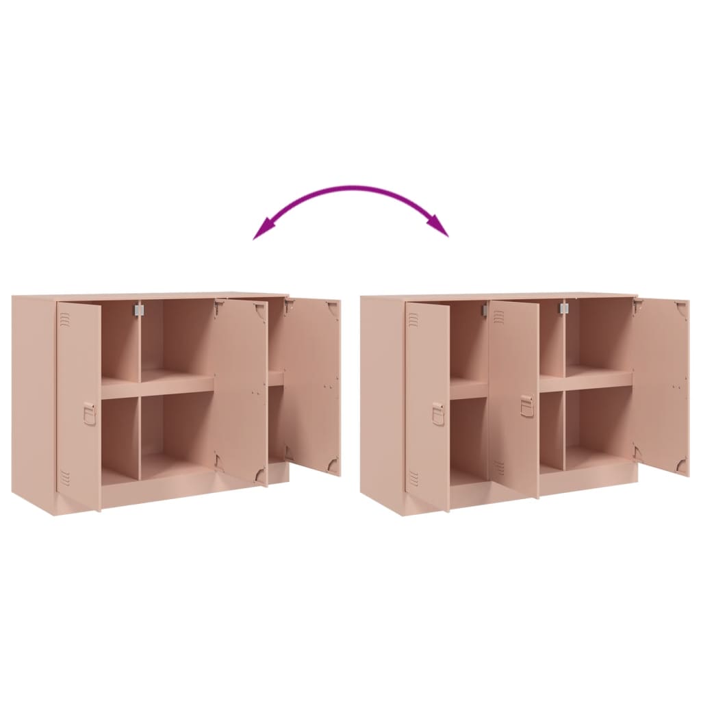 Dressoir 99x39x73 cm staal roze is nu te koop bij PeponiXL, paradijselijk wonen!