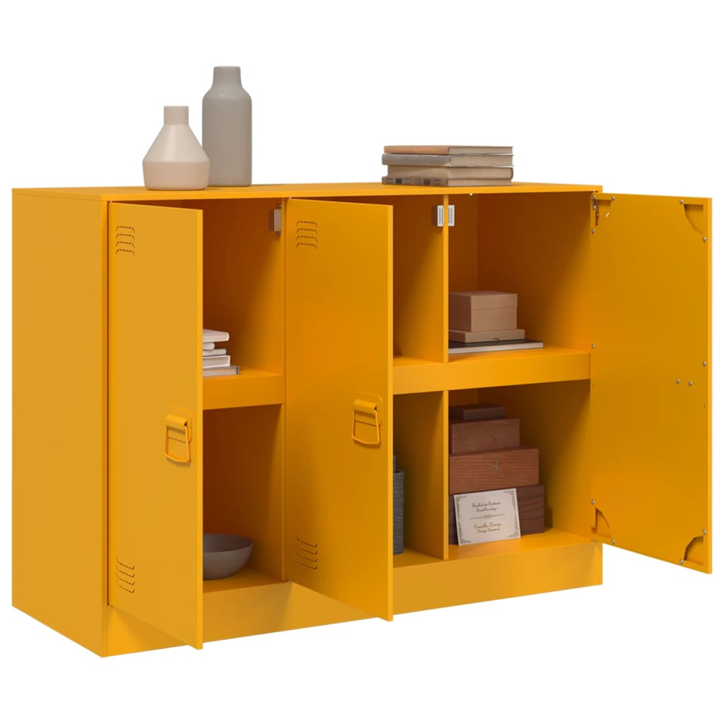 Dressoir 99x39x73 cm staal mosterdgeel is nu te koop bij PeponiXL, paradijselijk wonen!
