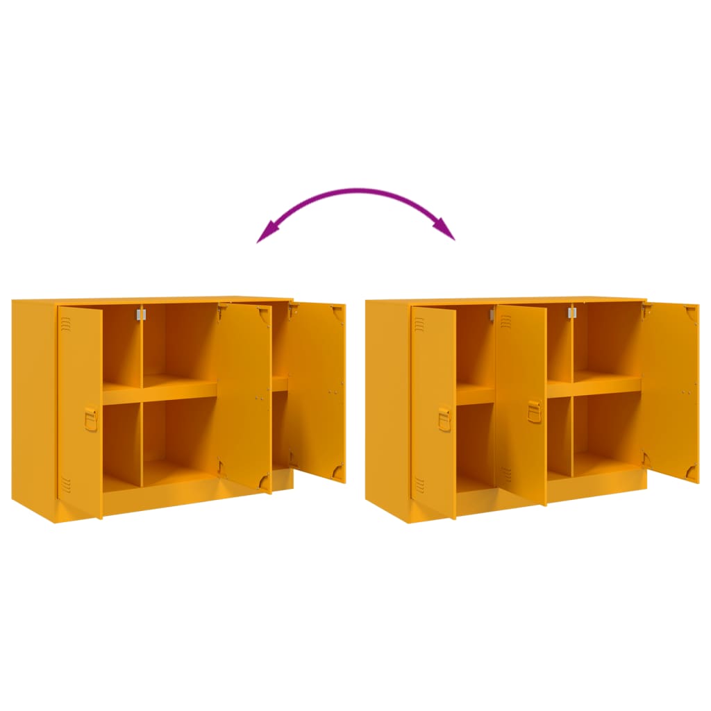 Dressoir 99x39x73 cm staal mosterdgeel is nu te koop bij PeponiXL, paradijselijk wonen!