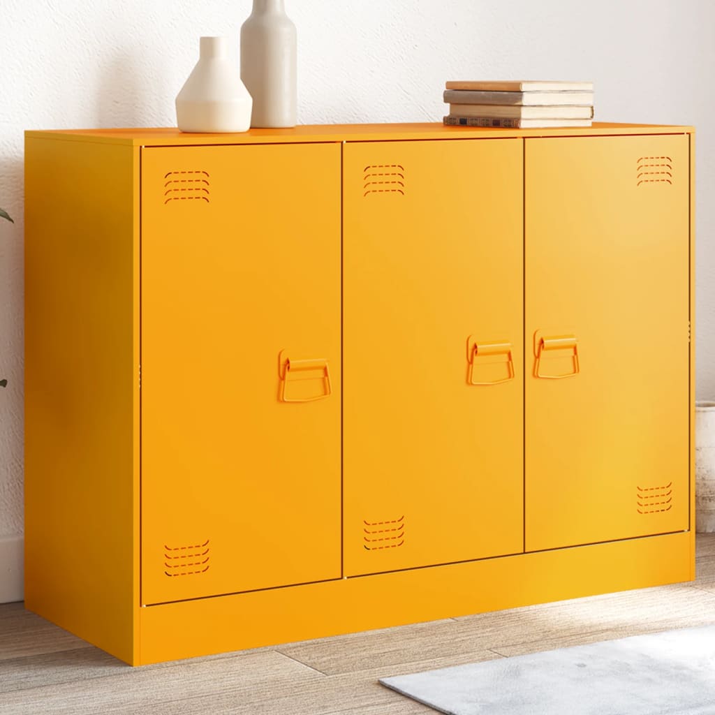 Dressoir 99x39x73 cm staal mosterdgeel is nu te koop bij PeponiXL, paradijselijk wonen!