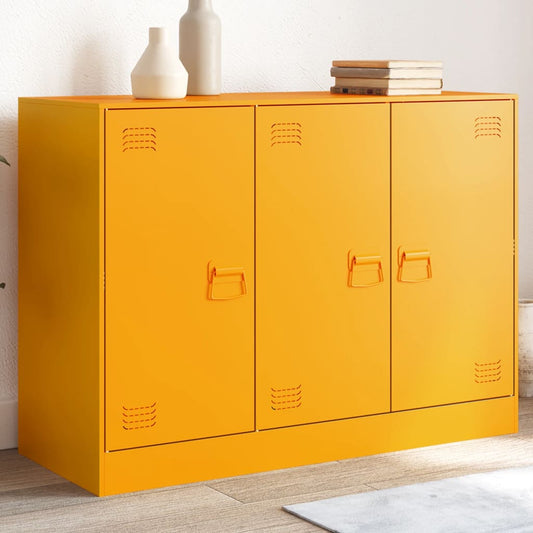 Dressoir 99x39x73 cm staal mosterdgeel is nu te koop bij PeponiXL, paradijselijk wonen!